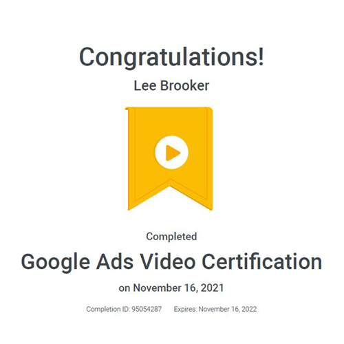 Google Ads Video Certified